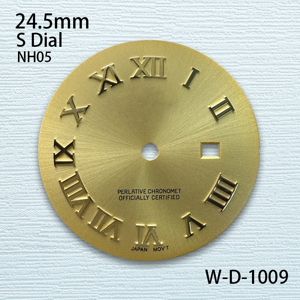 24.5mm S Logo Rome Lady Dial Fit NH05 Japanese Movement High-Quality Sunray Dial Watch Modified Accessories