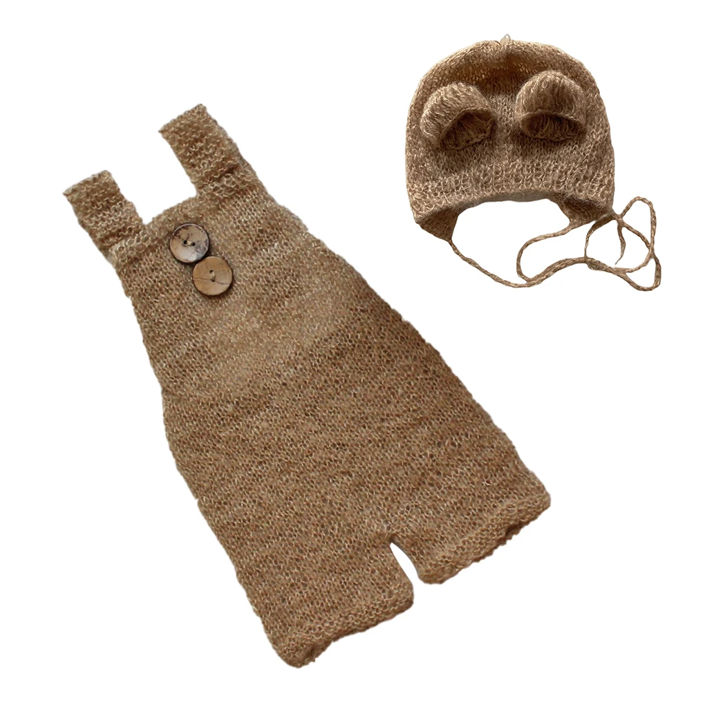 Unisex ple Design Baby Knitted Jumpsuit Set Photo Shooting Newborn Bodysuit Babyshower Party Photography Prop Gift