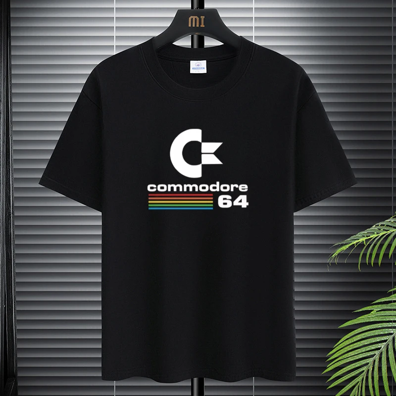 Loose Men T-shirts Summer Cotton Clothing Commodore 64 Print T Shirt C64 SID Amiga Retro Cool Design Street Short Sleeve Top Tee