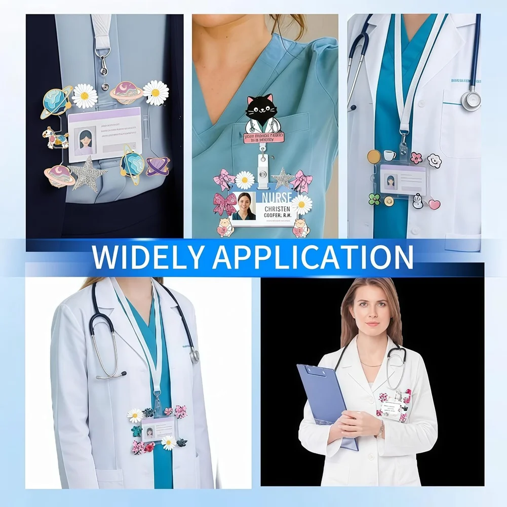 8 PCS Badge Buddy Pin Holders With 10 Locking Backs - 9 Hole Acrylic Displays, Fits Both Horizontal & Vertical ID Badges