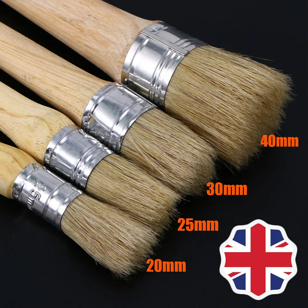 

25 Mm Round Paint Brush Clear Wax Brushes Painting Large Home Decor Bristle Quality Restoration Smoother