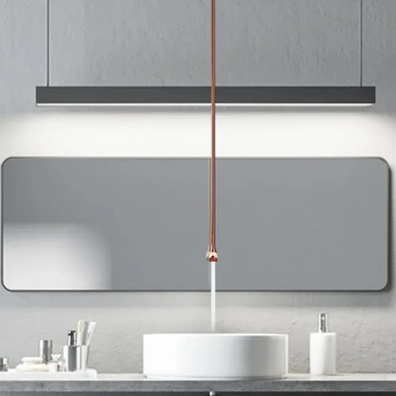 【2026】Customized Rose Gold Creative Ceiling Droplet Sensing Faucet Enters Wall Hanging Pole Hotel Design Bathroom Accessories
