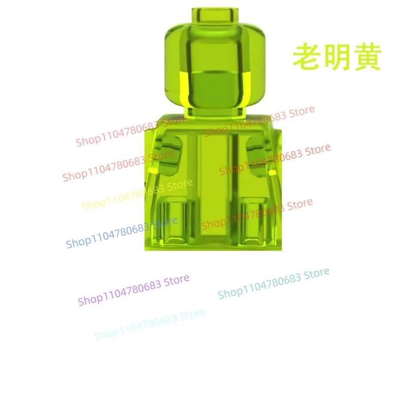 MOC New Building Blocks Doll Third-party Crystal Transparent Solid Color Body Mosaic Toy Ornaments Collection