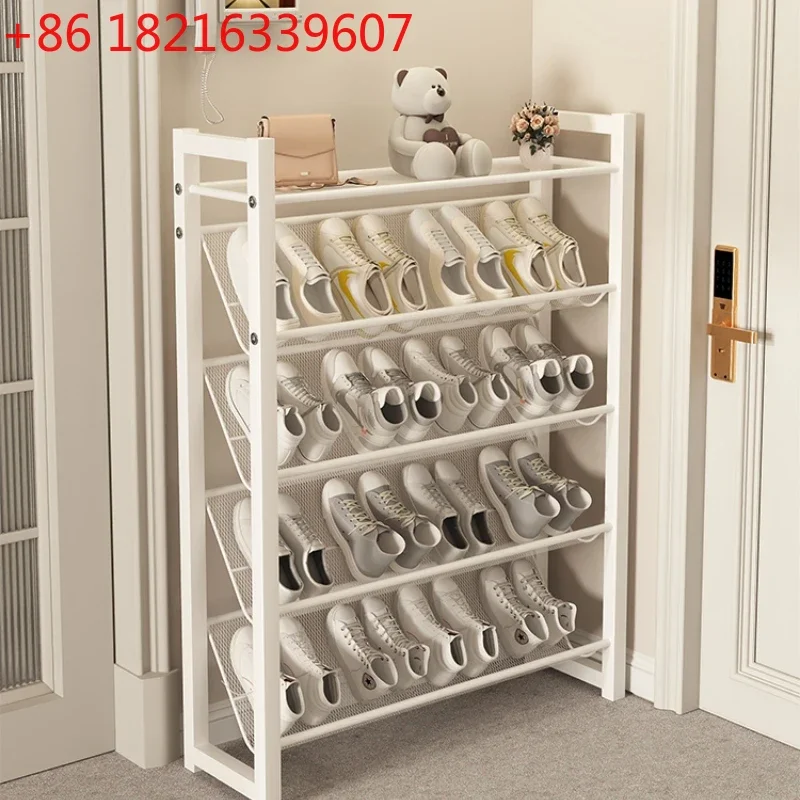 

Ultra-Thin Shoe Rack Household Space-Saving Narrow White Simple Shoe Cabinet Nordic Style