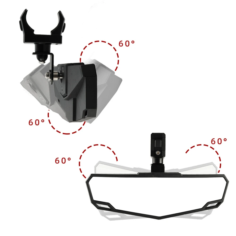 ABHY-UTV Rear View Mirror, Center Rearview Mirror With 1.5-2Inch Adjustable Clamp For Polaris RZR Can Am Maverick Arctic Cat