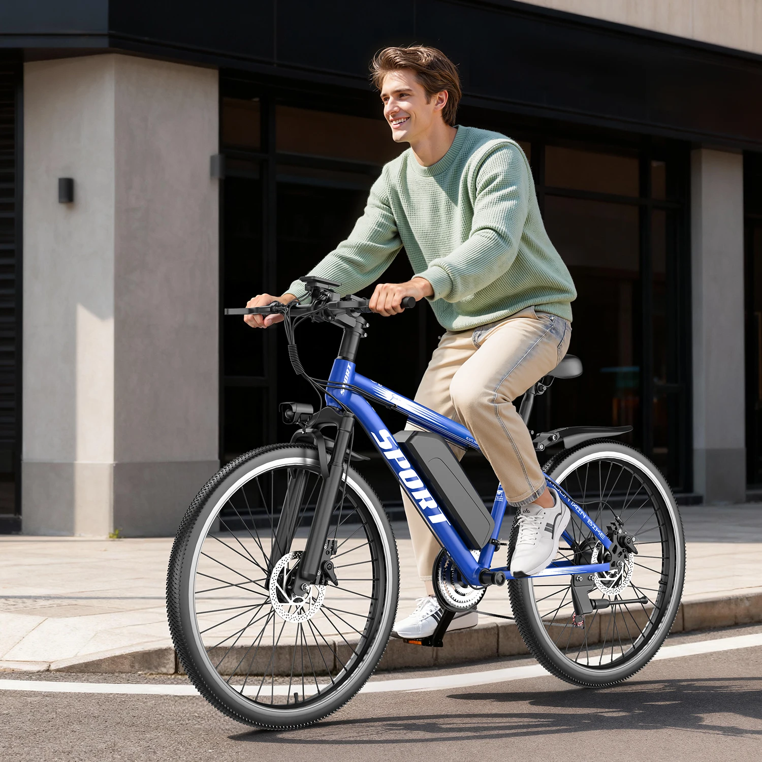 

Electric Bike for Adults, 1500W Peak Mountain Ebike with 25 MPH, 65 Miles Range, 7 Speeds, 48V 10Ah Removable Battery 26" Ebike