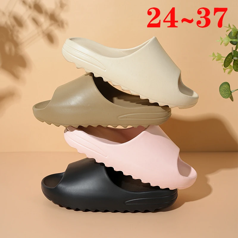 Kids Fashion Sandals Summer Boys Girls Slides Thick Platform Non-slip Slippers Children\'s Home Bathroom Beach Shoes Baby Slides