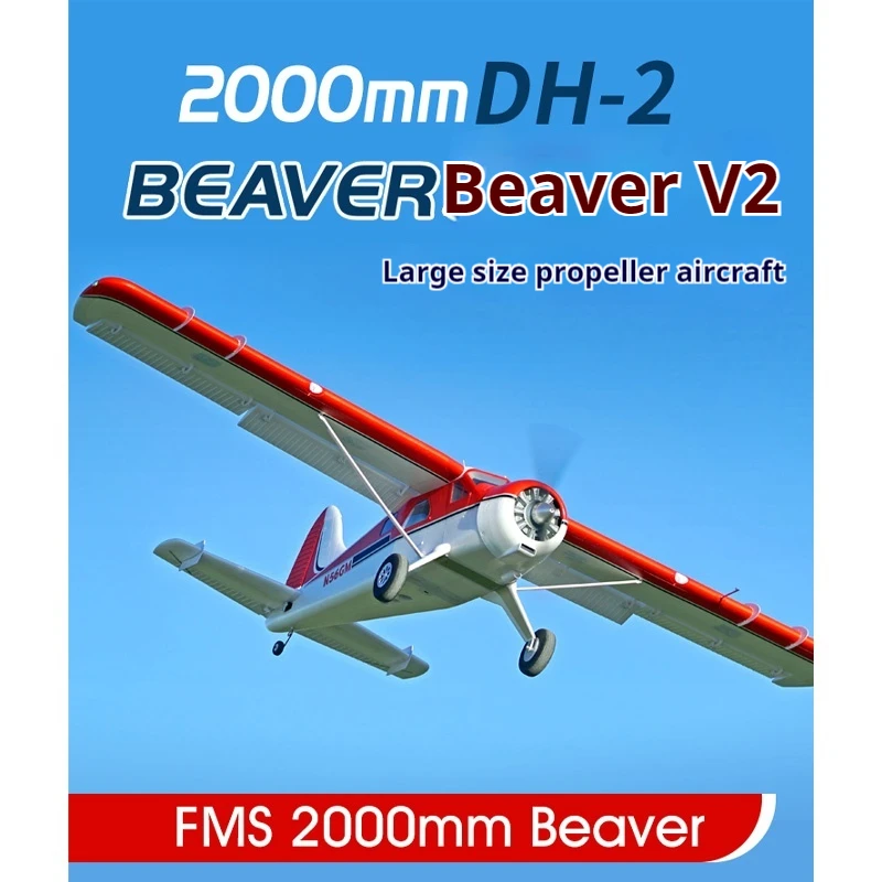 FMS 2000 Beaver V2 Amphibious Fixed Wing Model Aircraft, Electric Remote Controlled Aircraft, Traction Aerobatic Aircraft