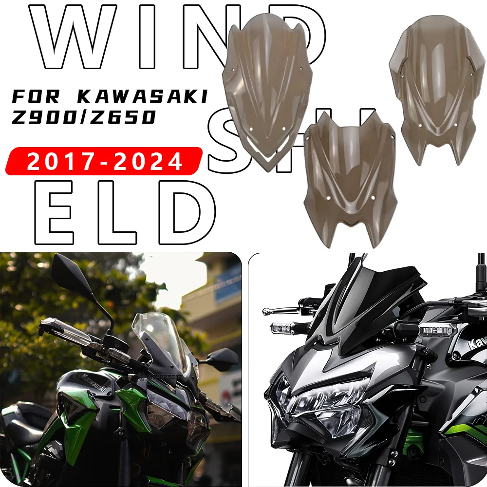 

MTKRACING For KAWASAKI Z900/Z650 2020-2024 Z900 2017-2019 Motorcycle Windscreen Windshield Shielda Double Bubble Wind Deflector