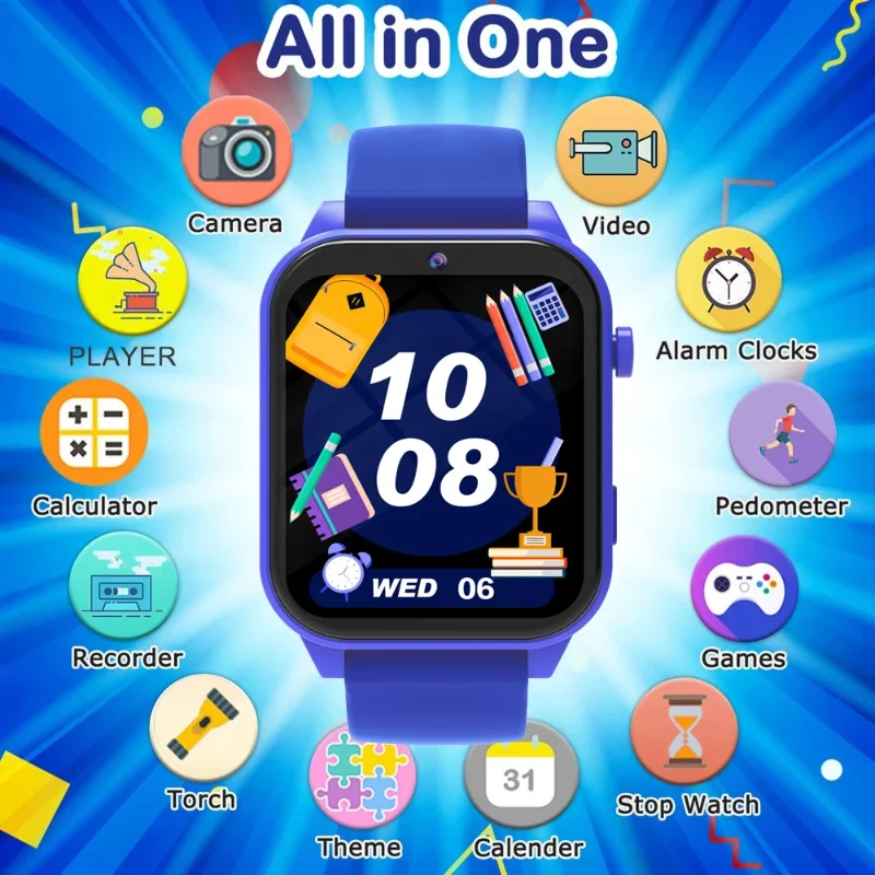 New Kids Smartwatch Features Wireless Calling, Wireless Music Playback, Call Reminders, Remote Photo Capture, Music Control, Weather Updates, A Calculator, and A Flashlight Function, Making It A Perfect Birthday 4