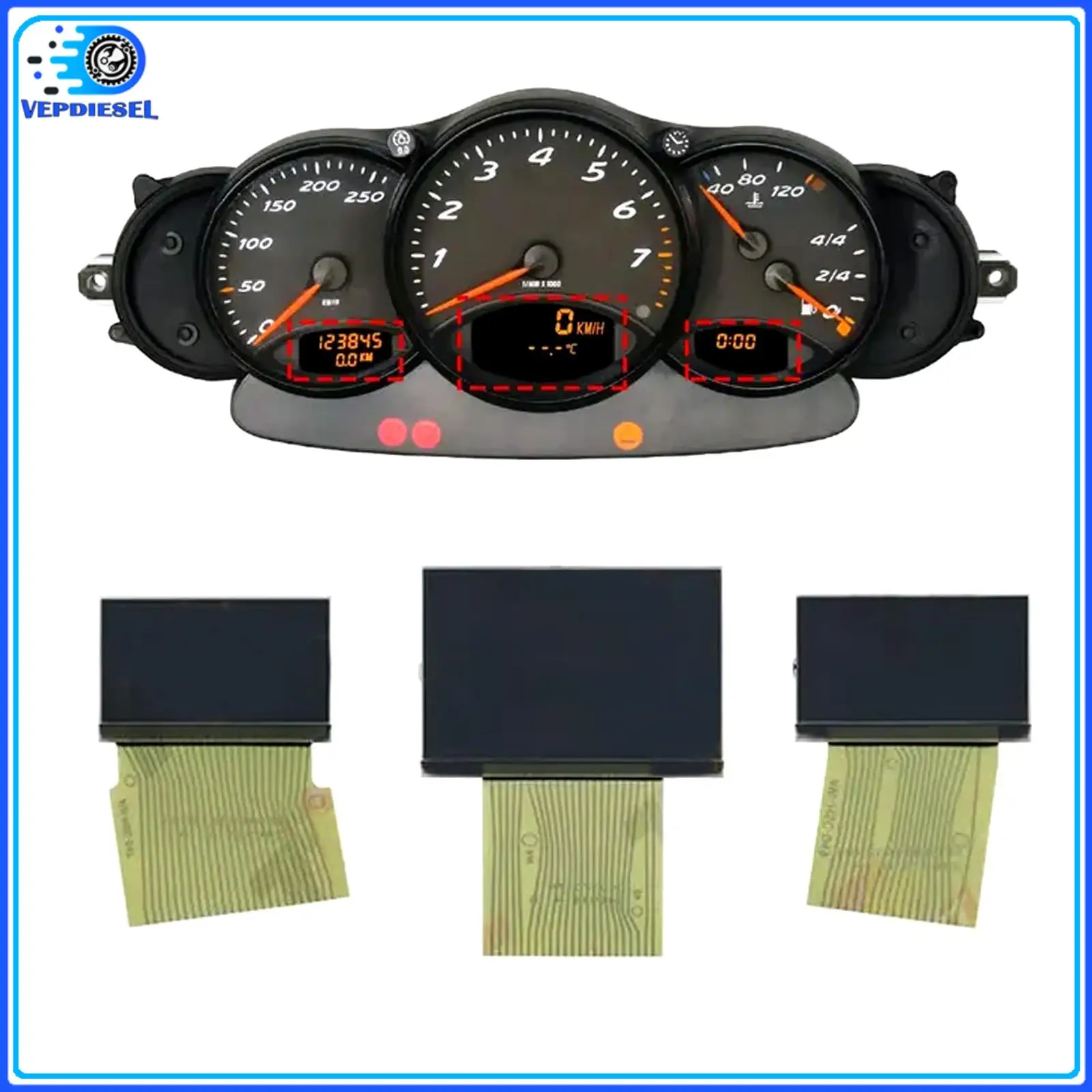 

3 шт. дисплей версии KM 110.008.721 9866411060570C 9966411040270C для Porsche 911 996 Boxster 986 1996-2002, автозапчасти