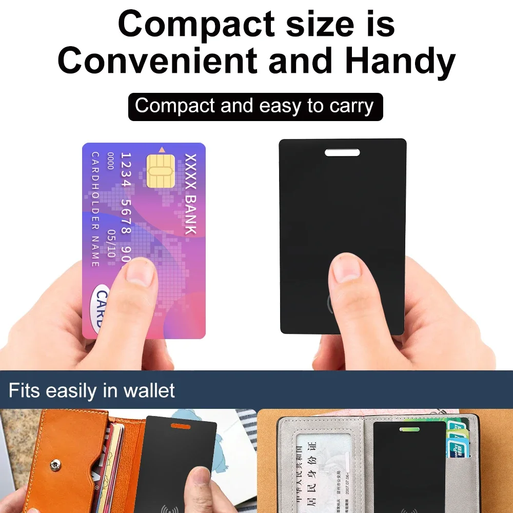 GPS Location Smart Anti-loss Tag Wallet Tracking  Card Ultra-thin for iPhone Find My Bluetooth Device Wireless Charging
