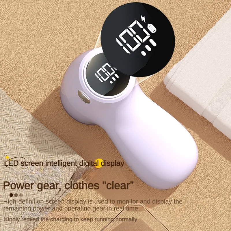 Lint Remover Portable USB Rechargeable with Large LED Display Fluff Pellet Remover Clothes Fabric Shaver Hair Ball Trimmer