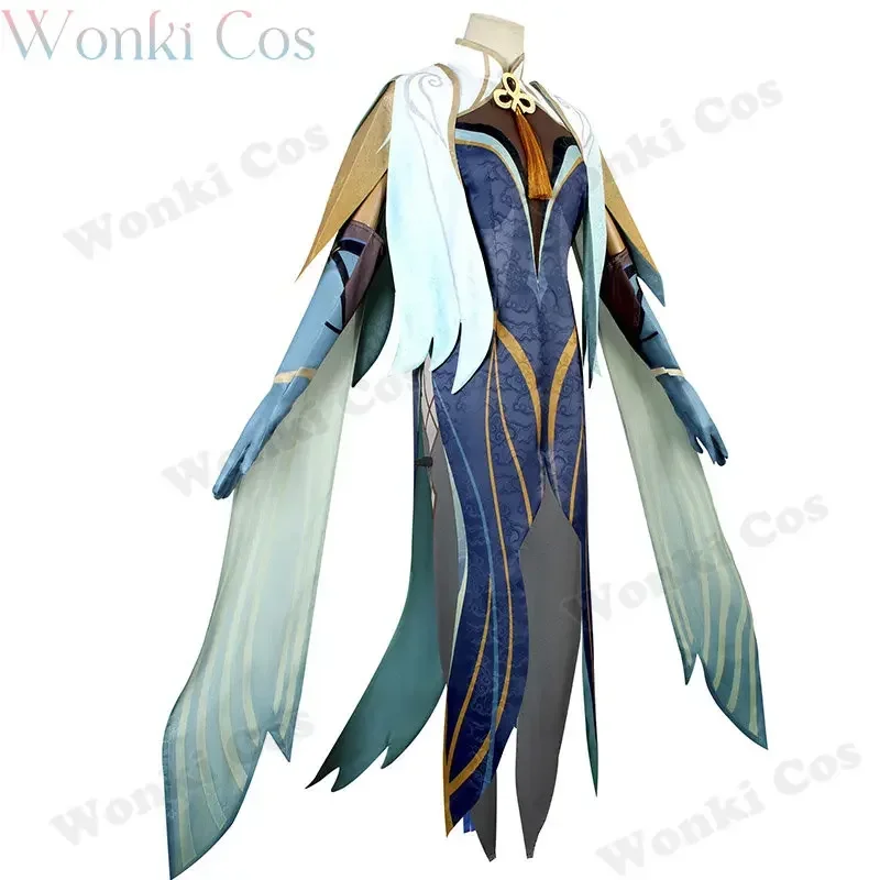 Cloud retrier cosplay costume impact wig Liyue Adeptus cosplay dress full set with headwear for party costumes