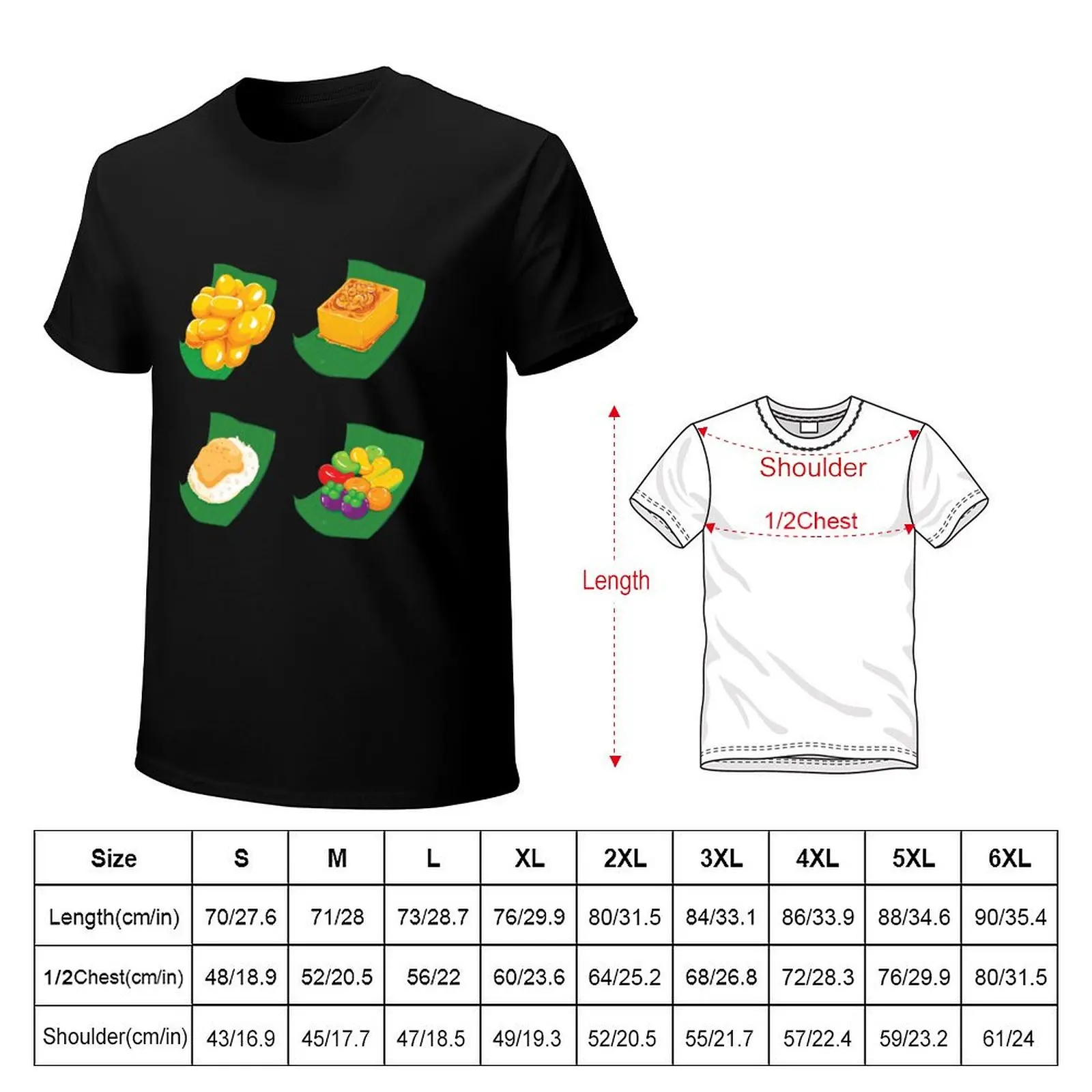 Assorted Thai Khanom Desserts T-Shirt Novelty Print Casual Tee Shirt