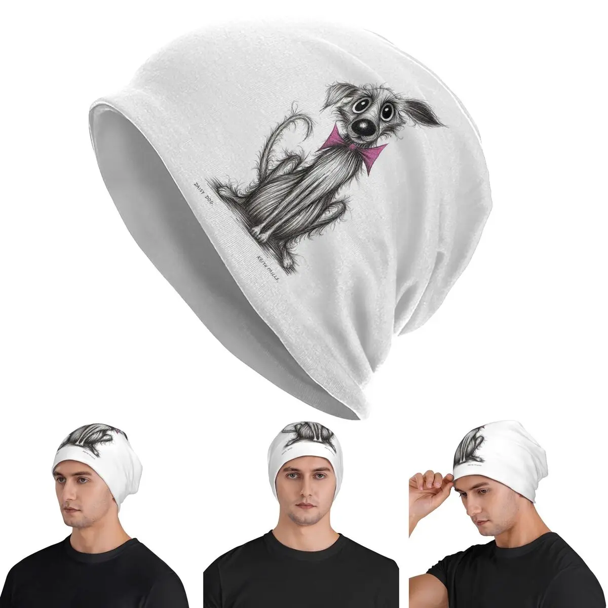 

Daisy Dog Skullies Beanies Hats Warm Autumn Winter Outdoor Cap Knitted Bonnet Caps for Unisex Adult