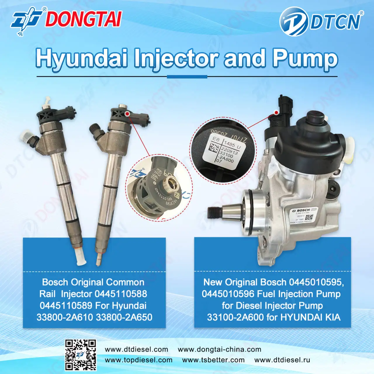 New Original  0445010595,0445010596 Fuel Injection Pump For Diesel Injector Pump 33100-2A600 For HYUNDAI KIA