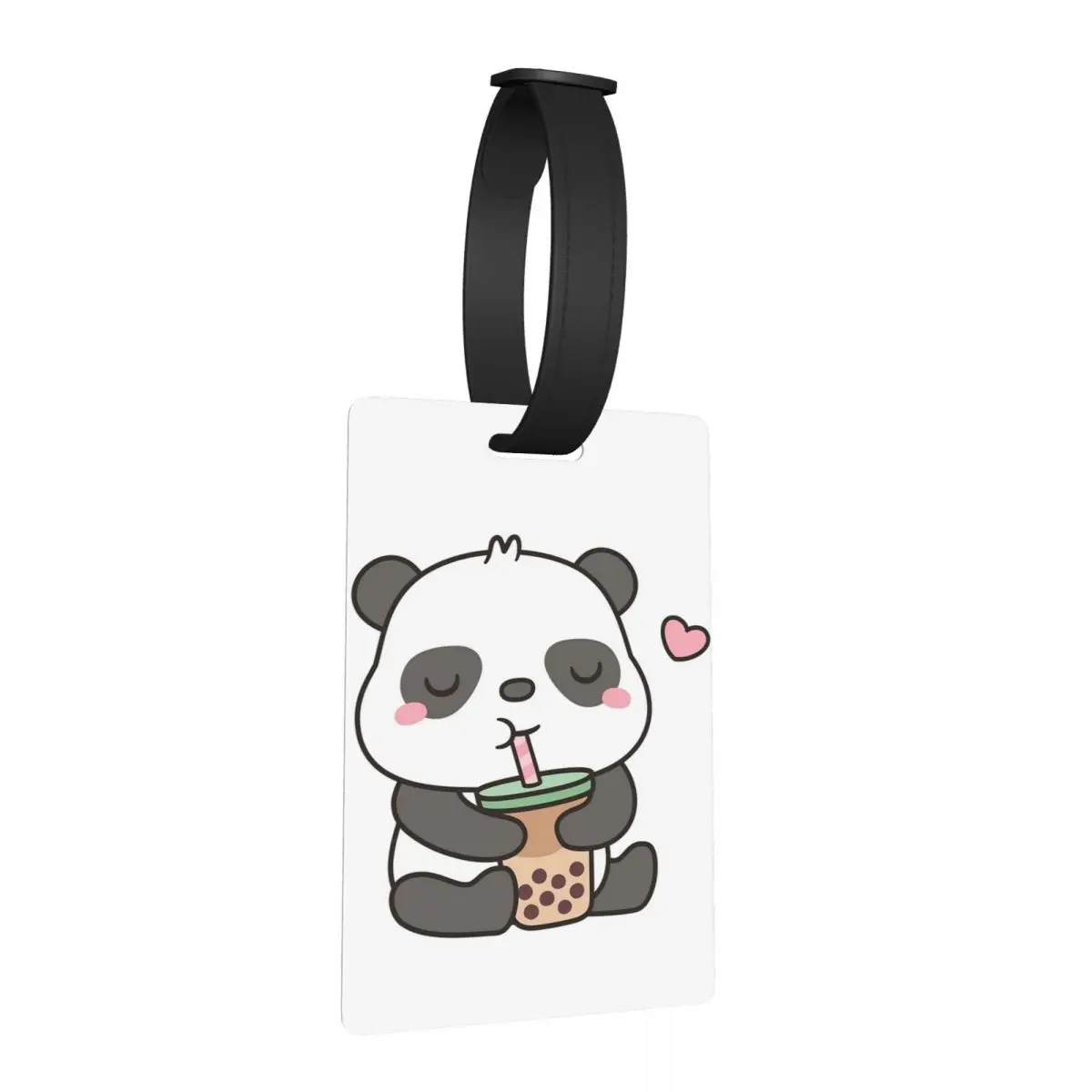 

Cute Little Panda Enjoying Boba T Luggage Tags Suitcase Accessories Fashion Baggage Boarding Tag Label Holder ID Name Address