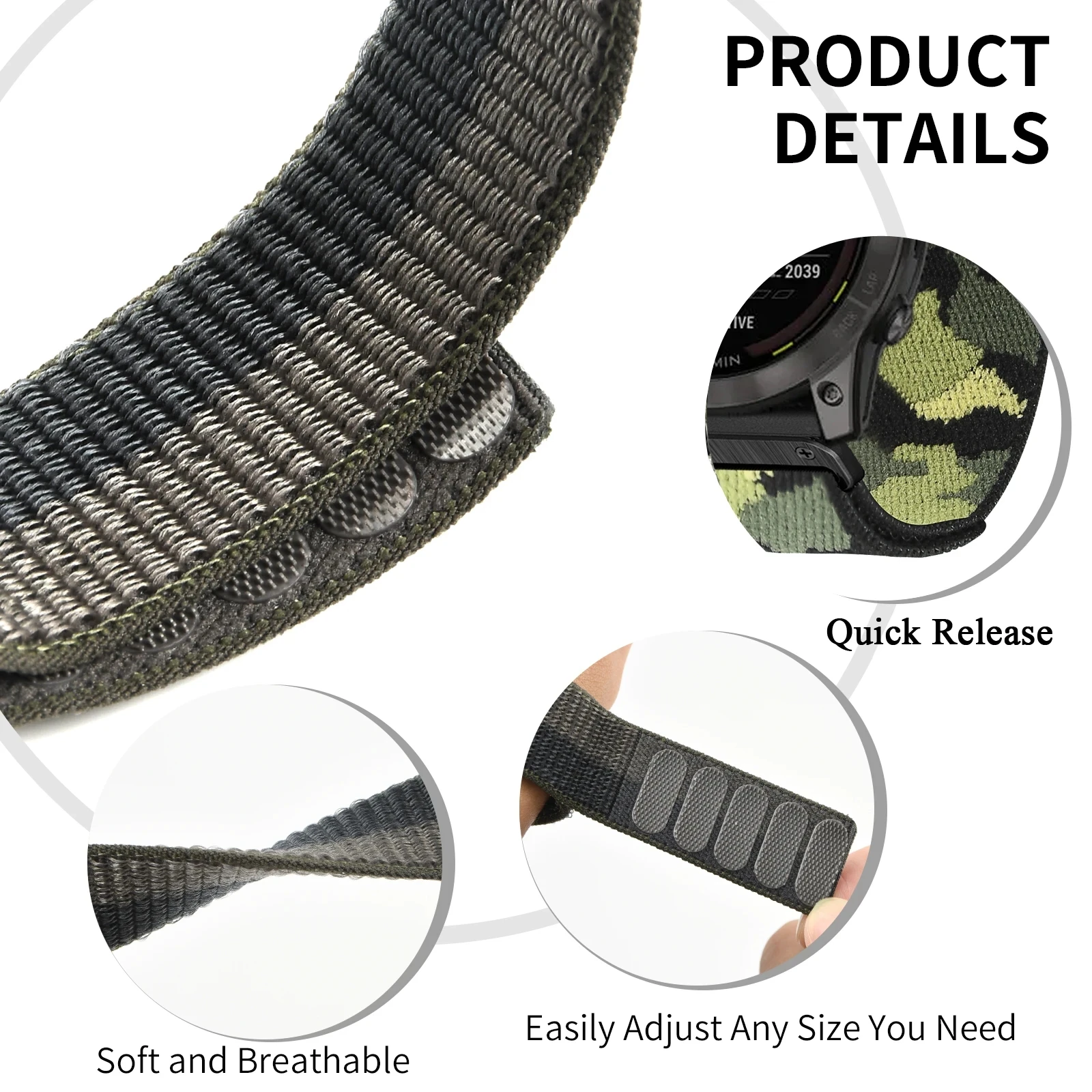 Ремешок нейлоновый для наручных часов Garmin Fenix 7X 6X Pro Easyfit, браслет для смарт-часов Fenix 5X Plus Tactical x 7 Pro Enduro, 26 мм