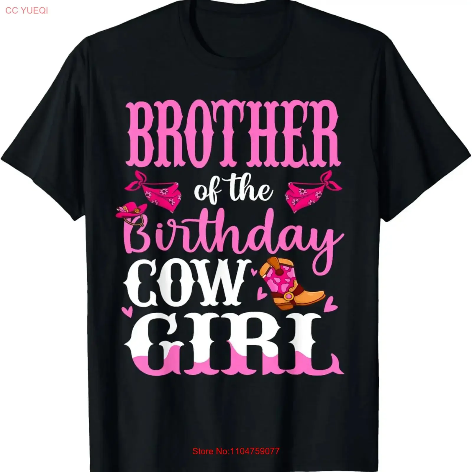Brother of The Birthday Cowgirl Bro Rodeo Bday Girl Party T Shirt  vintage Washed Top For Everyday Wear Comfortable Versatile