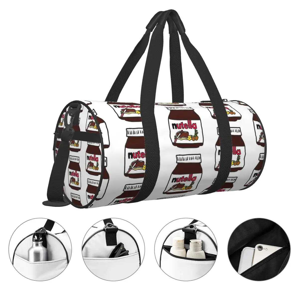 Nutella Large Duffle Gym Bag Multi-Functional Duffle Travel Bags Handbags Fitness bag