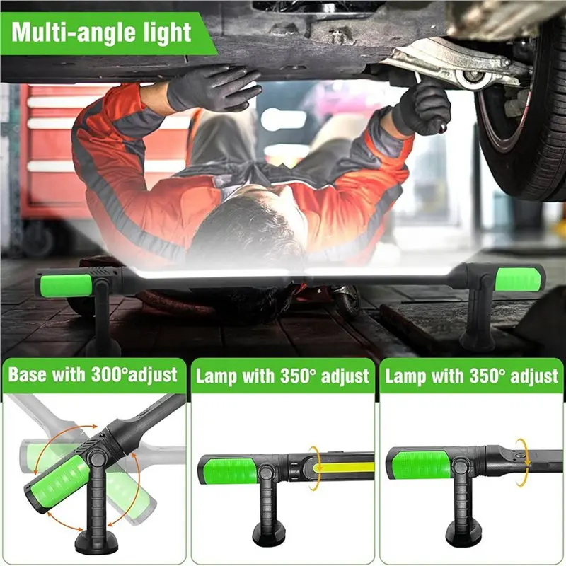 SYW-2X Work Light For Mechanic, 2400LM LED, 4400Mah Rechargeable, Magnetic, Underhood Work Light With Hooks