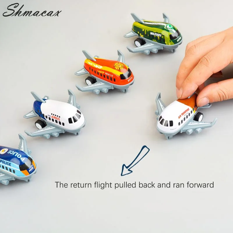 3Pcs Cartoon Mini Plane Toy Pull-back Airplane Toy Kid Birthday Party Carnival Gift Reward Pinata Filler Prize Pack Toy Gift