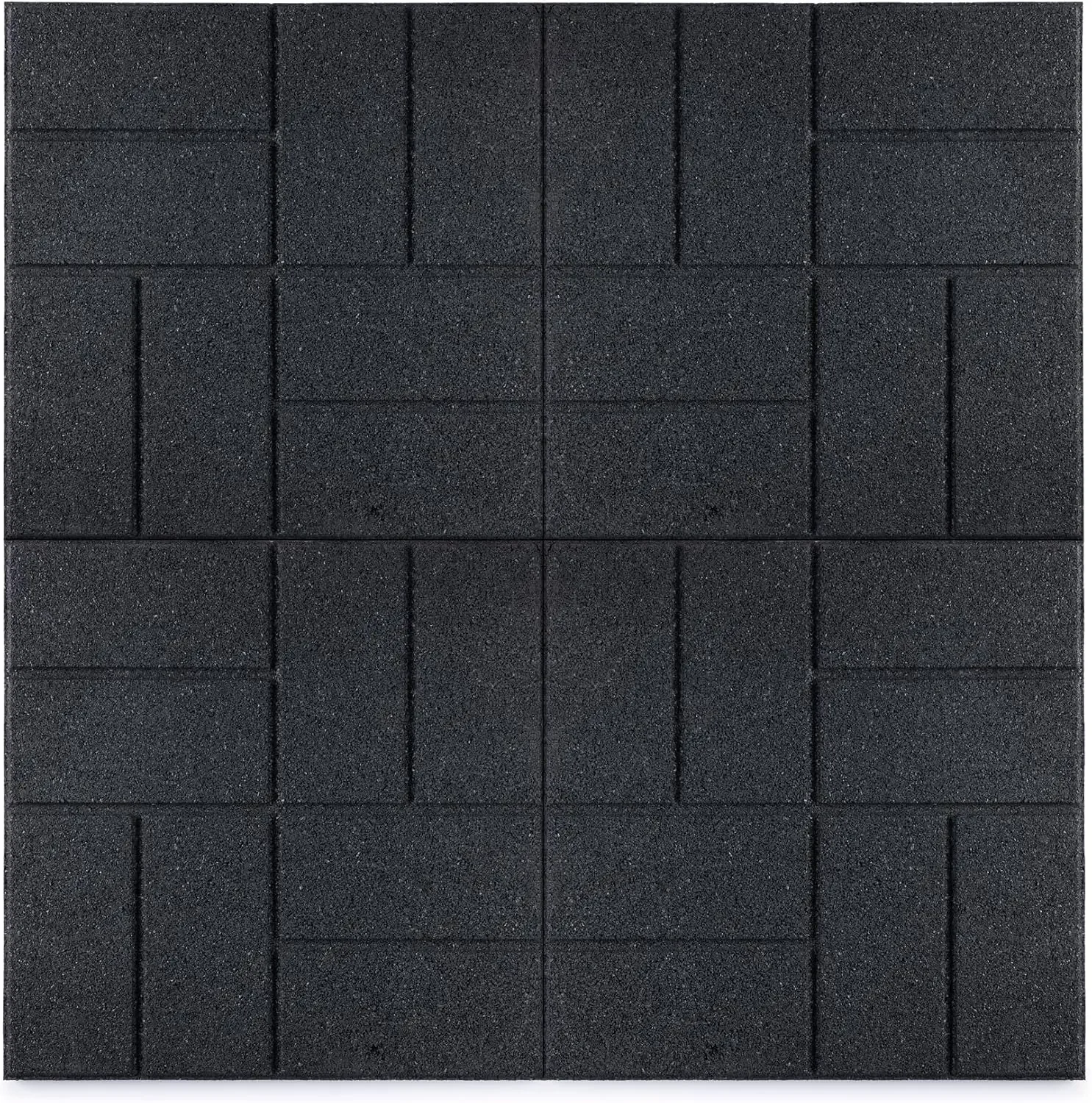 Brick Rubber Interlocking Tiles | 16 X 16 | Easy Install for Indoor and Outdoor Use (Dark Gray, 10 Tiles)