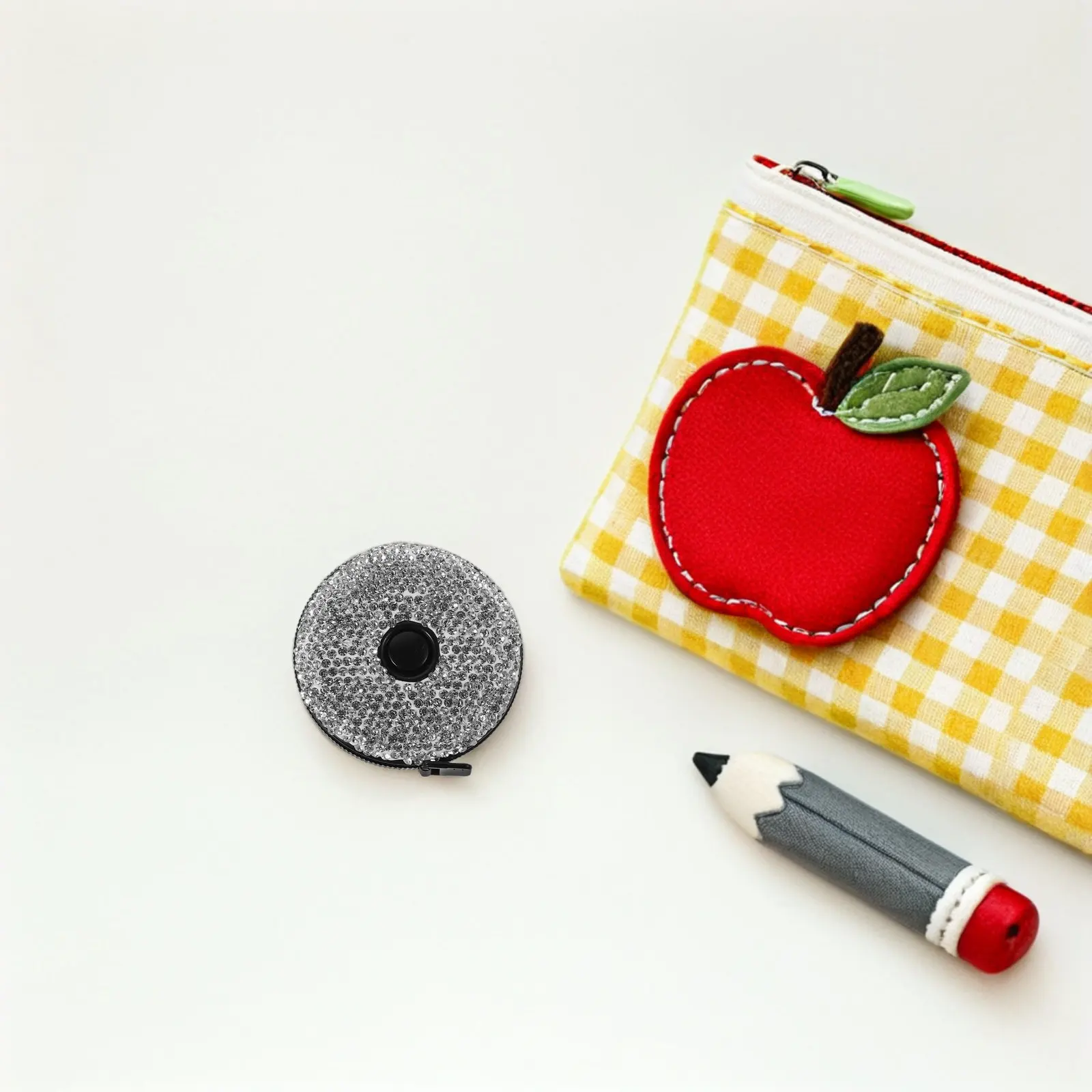 

2 шт. мини-рулетки карманного размера, двусторонние, со стразами, для измерения тела, мягкая тканевая линейка для шитья, легкие