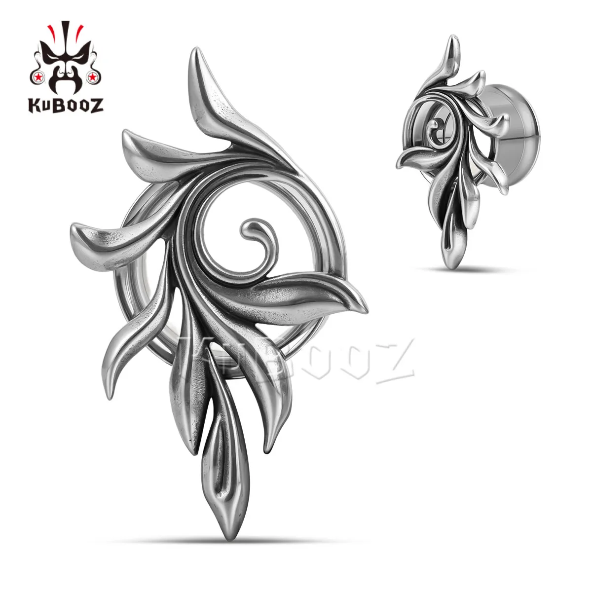 Hypoallergenic Stainless Steel Feather Tail Ear Tunnel Plug