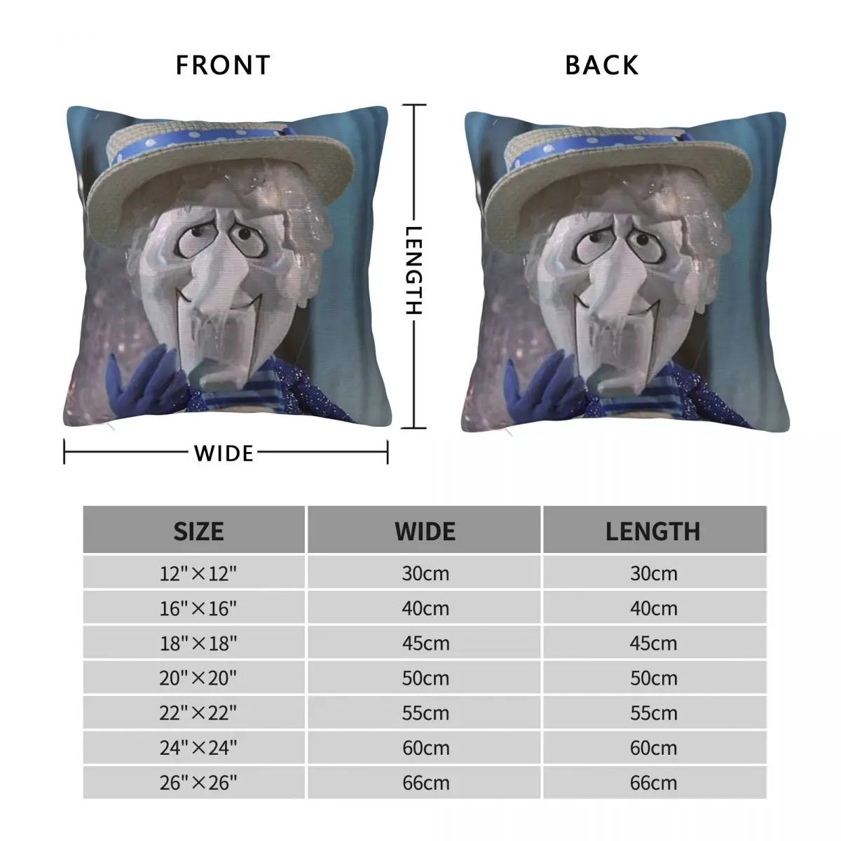 Freeze Miser The Year Without A Santa Claus Square Pillowcase Polyester Linen Velvet Creative Zip Pillow Case Home Cushion Cover