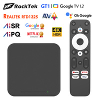 RockTek GT1 UHD Google TV Box Google Certified 2GB 32GB Realtek1325 A55 Edge AI Support Dolby Atmos 2T2R Wifi5 BT5.2 Android Box
