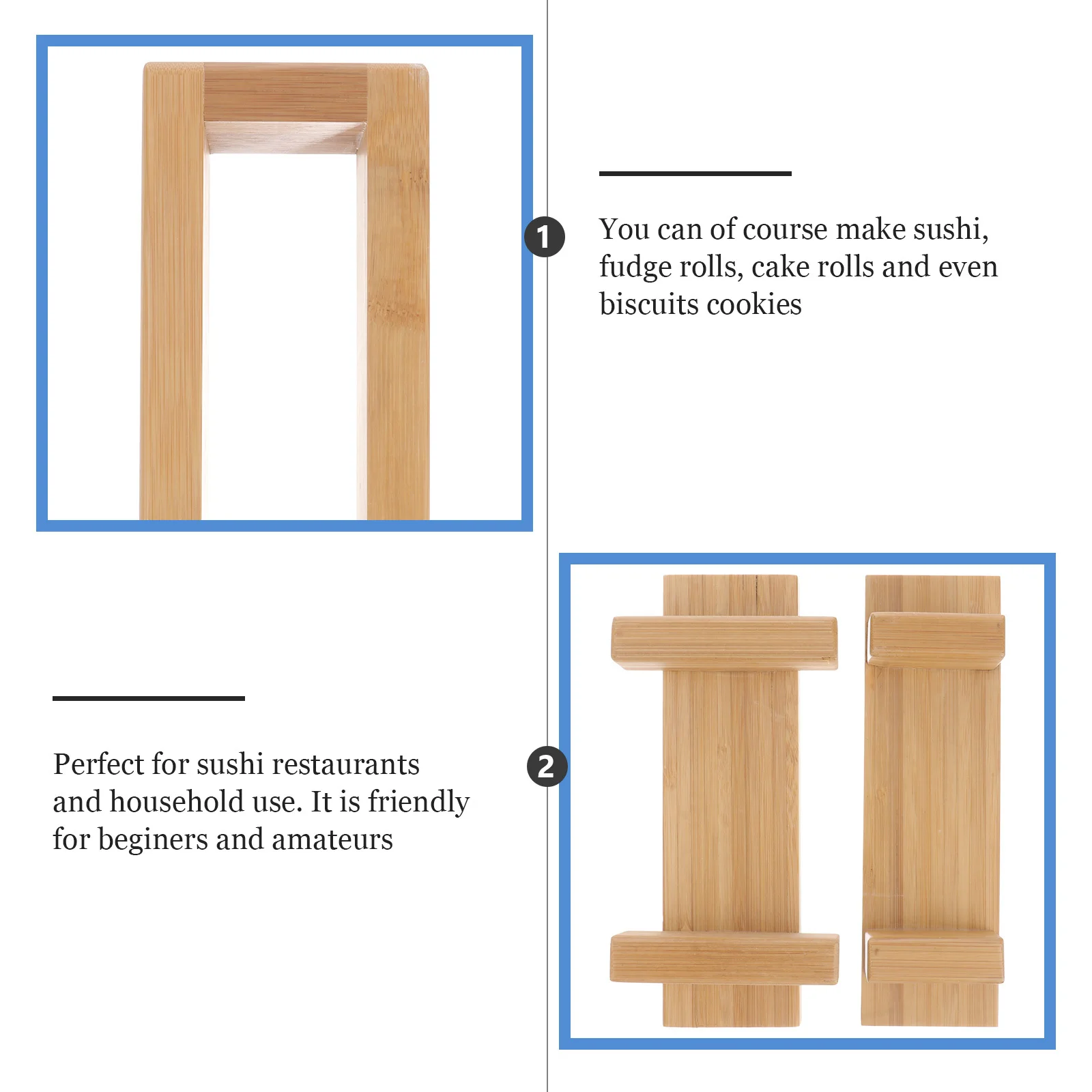 

Bamboo Wooden Rectangular Sushi Mold Box Press DIY Rice Roller Tool for Home Kitchen Sushi Making Tools