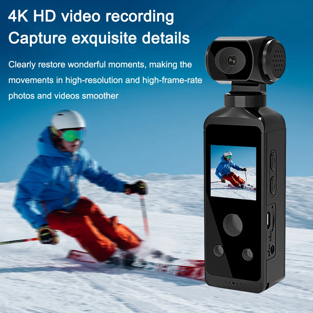 4k Ultra HD Pocket Action Kamera 270 ° drehbare Vlog Wifi Mini Sport Cam wasserdichte Hülle Helm Reise Fahrrad Fahrer Rekorder