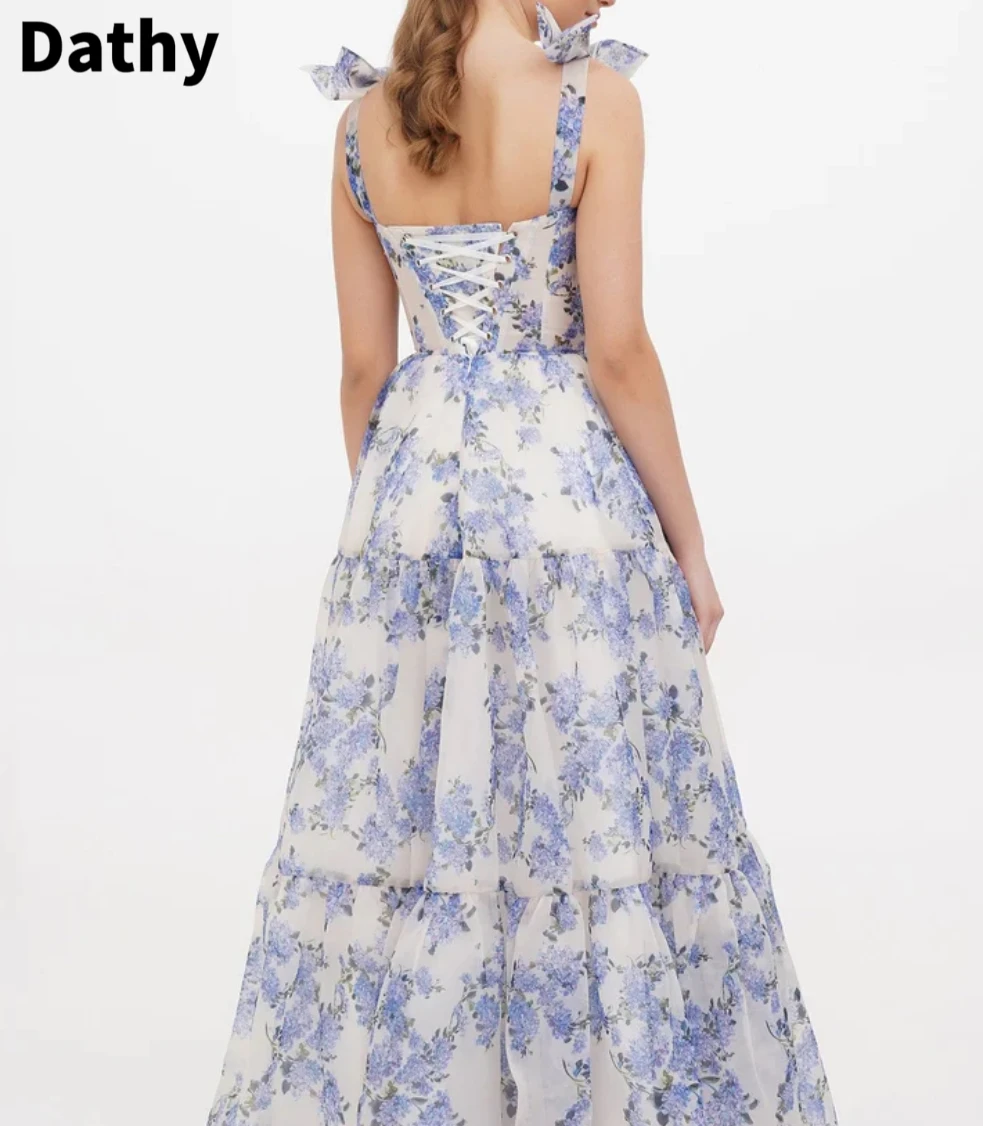 Dathy Printed Prom Dress A-line Fluffy Dress Women\'s Flower Dress Wedding Dress Vestidos Prom 2023 Largos Luxury Prom Dresses