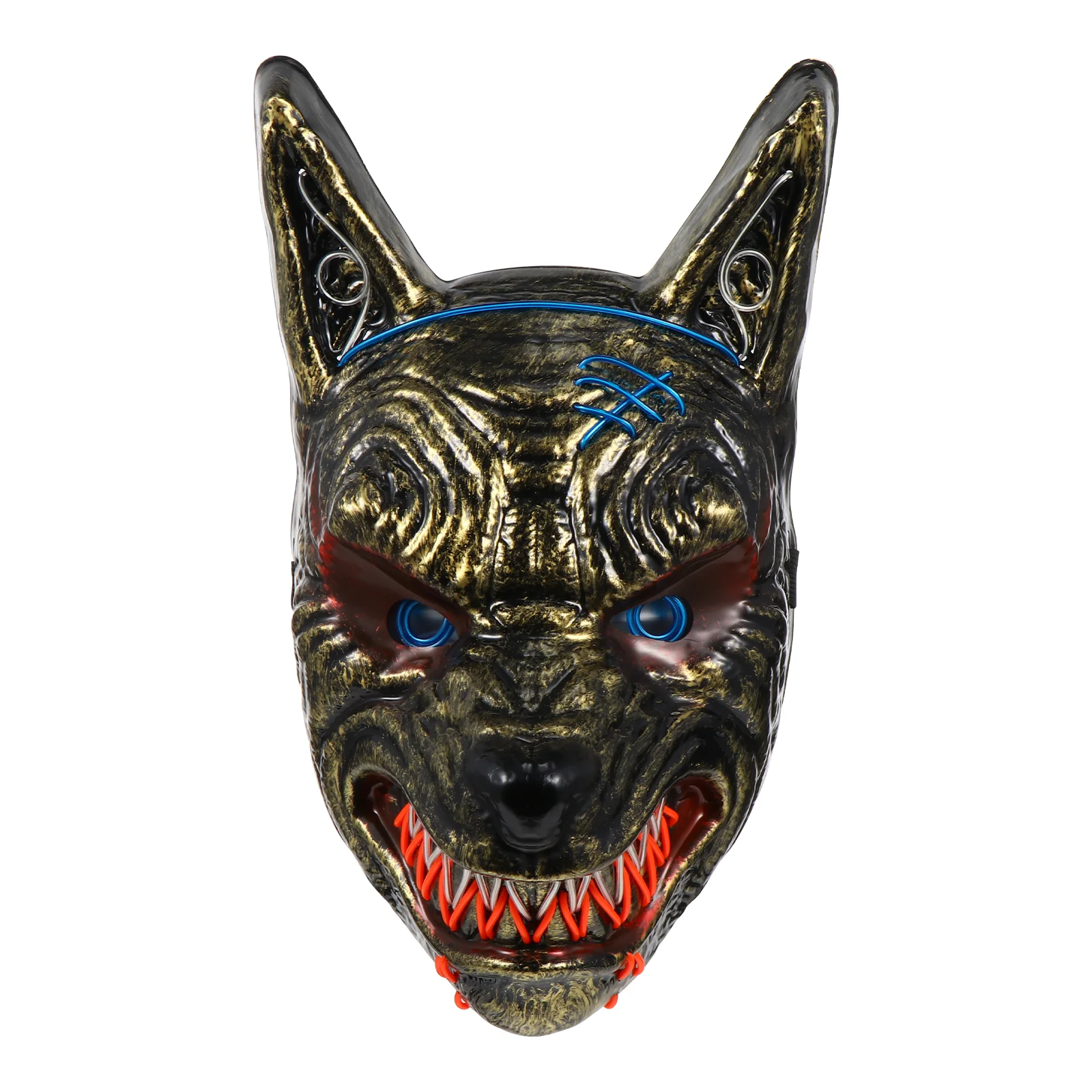 

Glow Mask Halloween LED Wolf Head Scary Costume Light Up PVC Party Supplies Ghost Festival Stage Decor Accessories