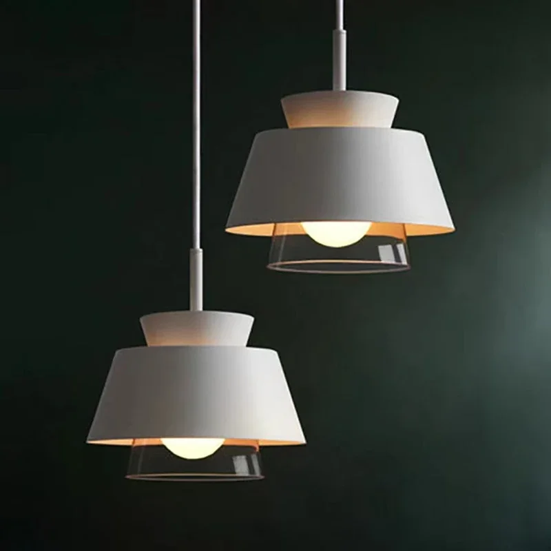 

Contemporary Nordic Iron Art Glass Hanging Lamp Multi-Color Design for Kitchen Dining Room Living Room Bedroom LED Pendant Light