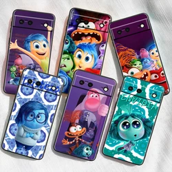 Disney Inside Out Cute For Google Pixel 9 8 7A 7 6A 6 5A 5 4 4A XL 5G Black Silicon Shockproof Shell Funda Phone Case