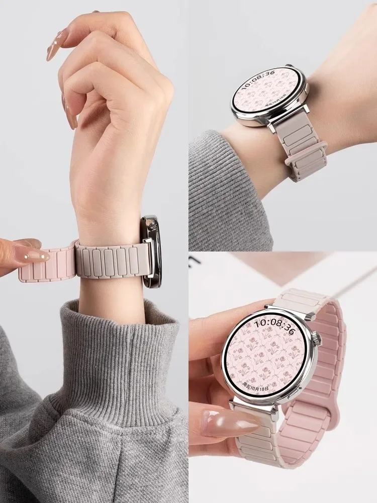 

Магнитный силиконовый ремешок Pop 18 мм, 20 мм, 22 мм для Huawei GT5 Pro 42/46 мм GT4/5 41 мм, спортивные мужские ремни для Samsung Galaxy 7 6 5 44 мм