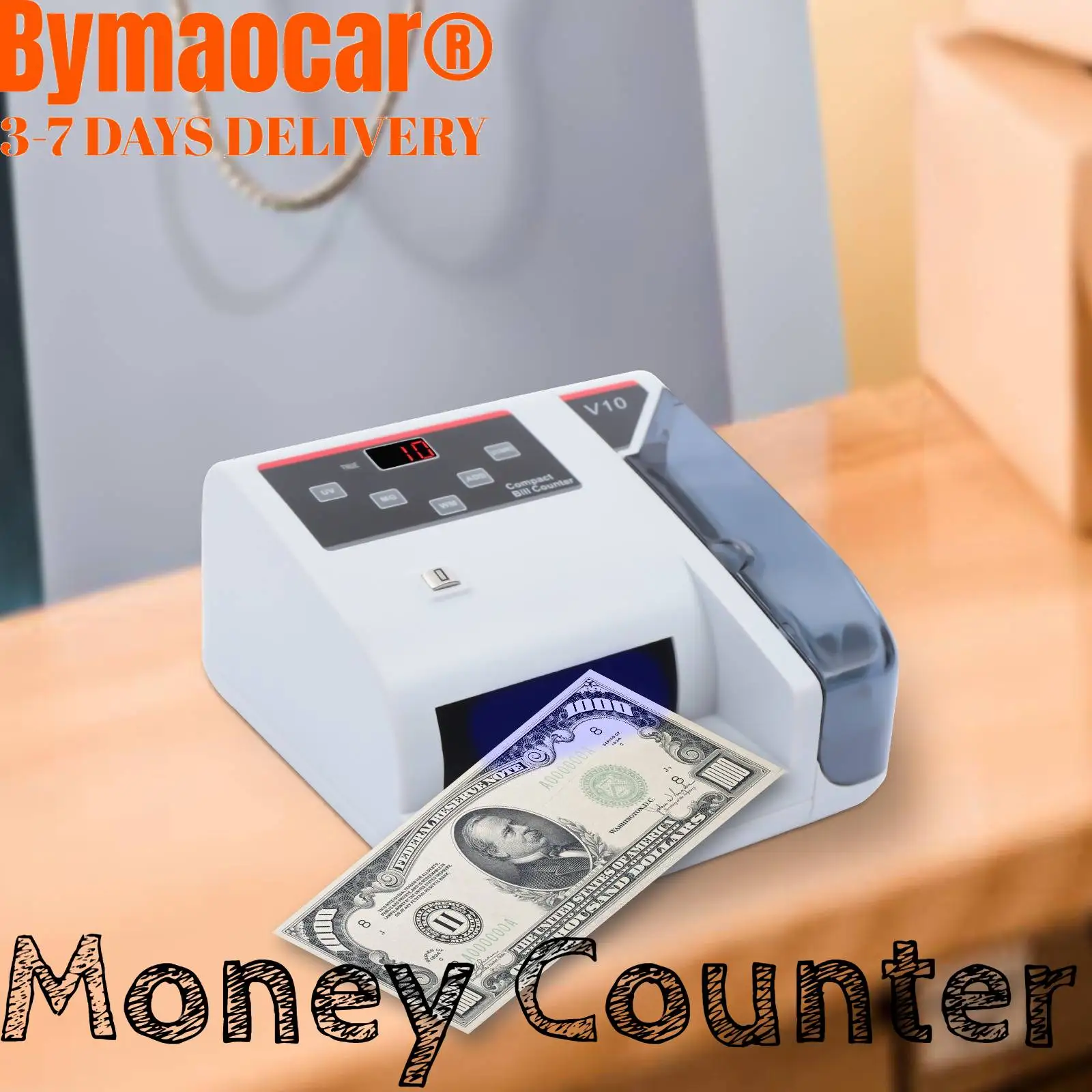 Przenośny licznik banknotów z detekcją podrób UV/MG/WM, 600 szt./min, wielowalutowy licznik banknotów z wyświetlaczem LED do sklepu