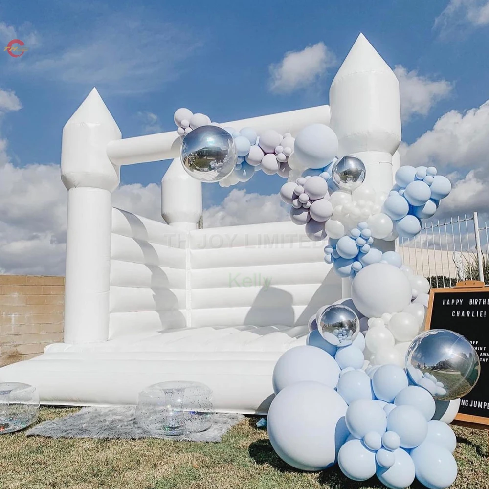 Free Delivery Fantastic Outdoor Activities White Air Jump Castle Trend Inflatable Wedding Bouncer for Parties Events