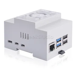 ABS Electrical Box Plastic DIN Rail Case with Official Active Cooler for Raspberry Pi 5