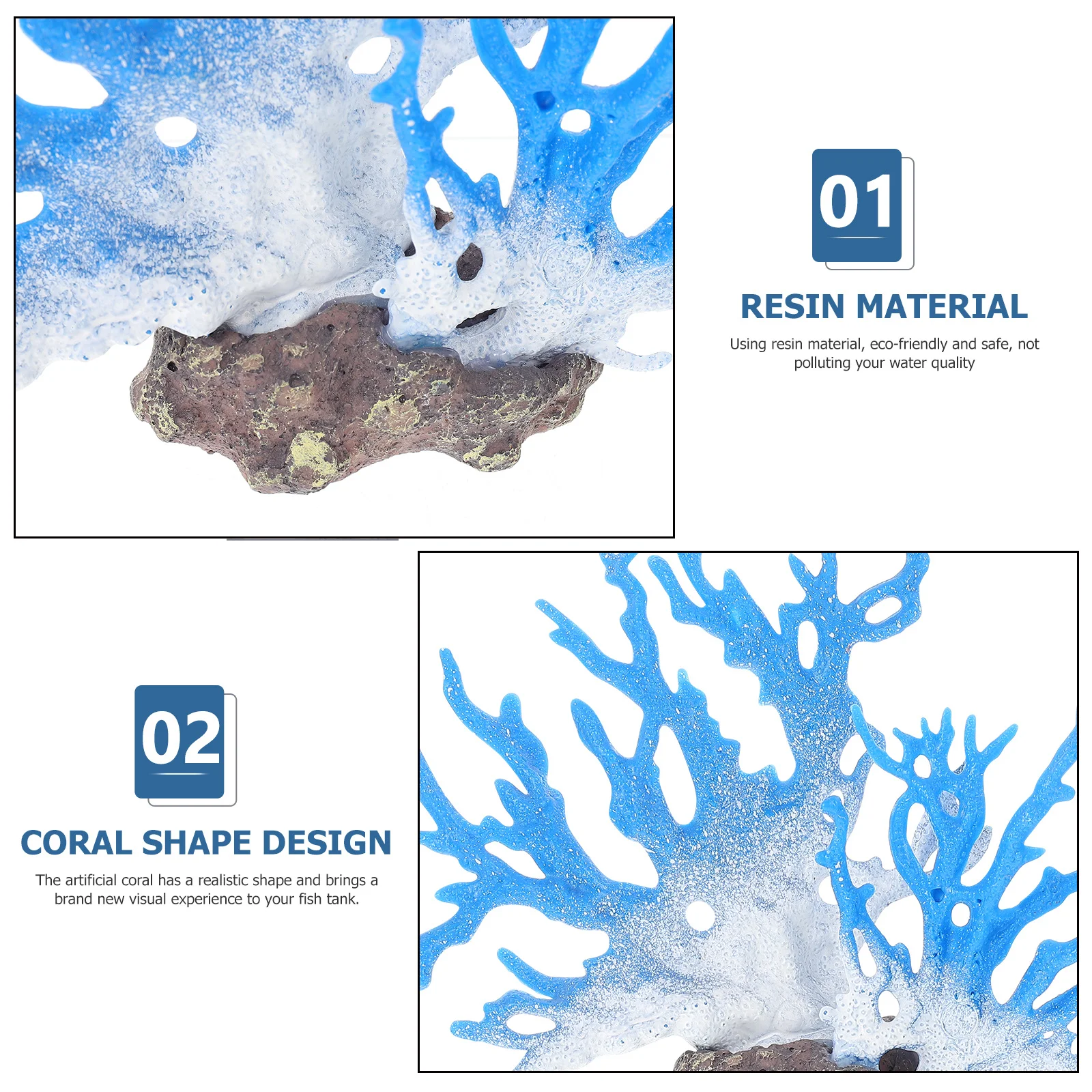 

Decorations Simulated Coral Tree Ornaments Fish Tank Aquarium Hideout Statue Blue
