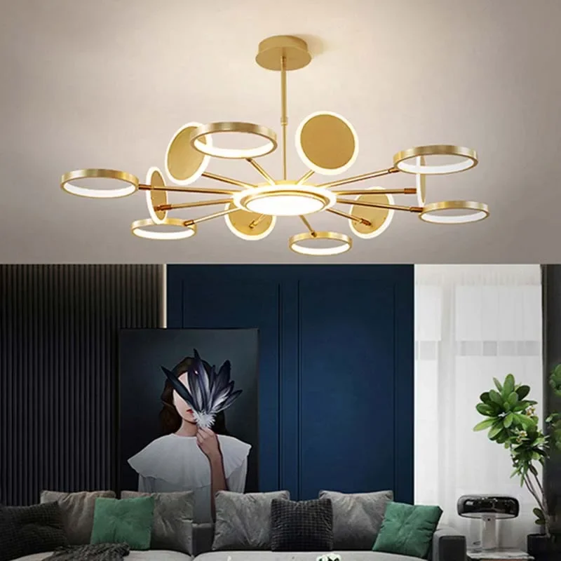 Luxury Chandelier LED Modern Simple Atmosphere Living Room Light Nordic personality creative bedroom study lamps and lanterns