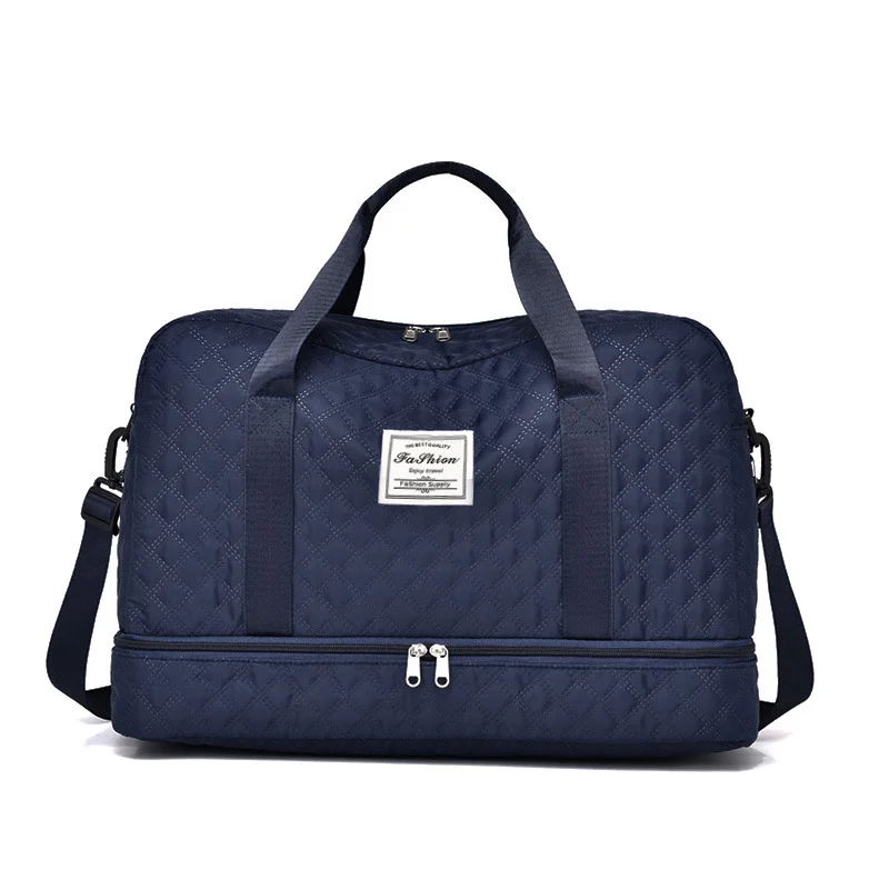 Diamond-Patterned Short-Distance Travel Bag, Large-Capacity Travel and Gym Bag, Sports Short-Distance Overnight Bag