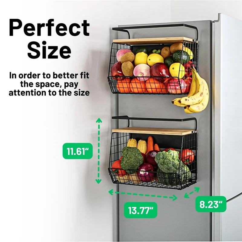 

SOFT-Food Storage Racks Multi-Layer Storage Racks For Home Use Magnetic Refrigerator Shelves With Wooden Lids
