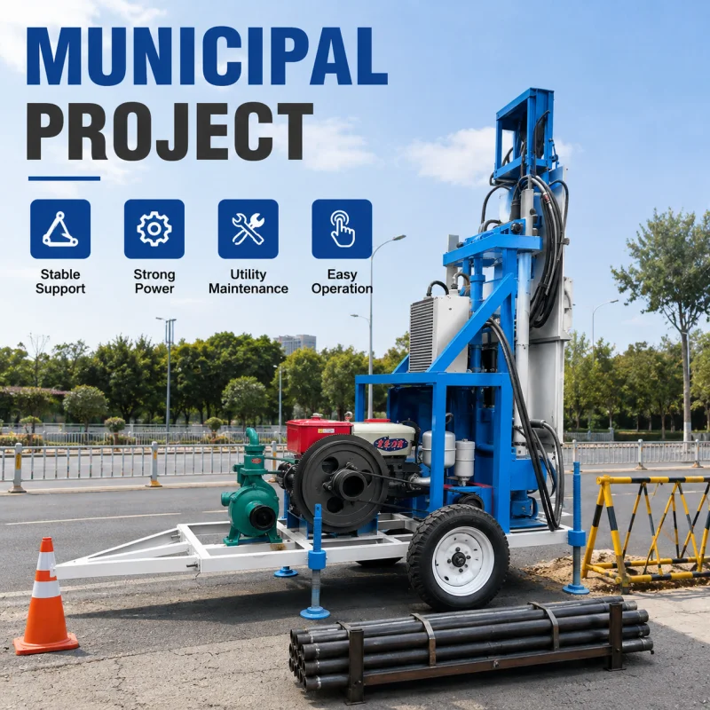 China More Powerful 100m 150m 200m Small Mine Water Well Drilling Rig Machine Hydraulic Borehole Drilling Rig for Water Well
