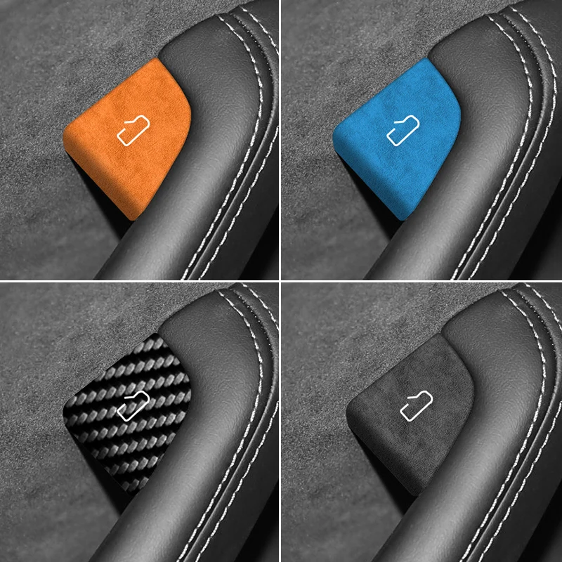 

Углеродное волокно для Tesla Model 3 (2024-)/Model Y (2025-) кнопка переключения двери автомобиля наклейка на отделку против царапин аксессуары для интерьера