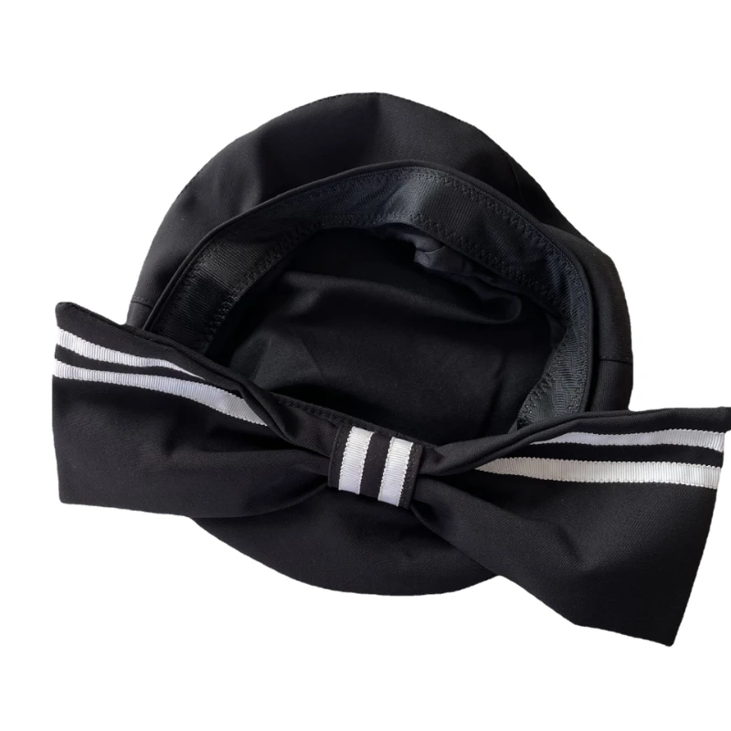 Korean Version Striped Bow Berets Caps For Women Sweet and Cute Painter Hat Boinas Goros Caliente Para Mujer