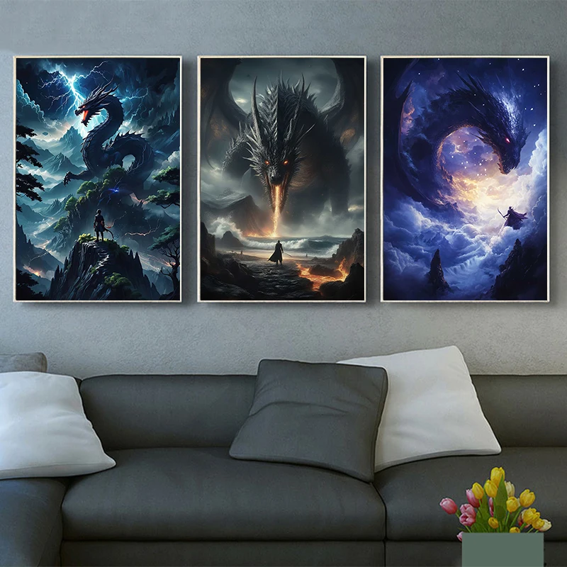 The Awakening Of The Mythical Dragon Cool Poster Canvas Painting Spirits Fashion Trend Home Villa Decoration Aesthetic Wall Gift